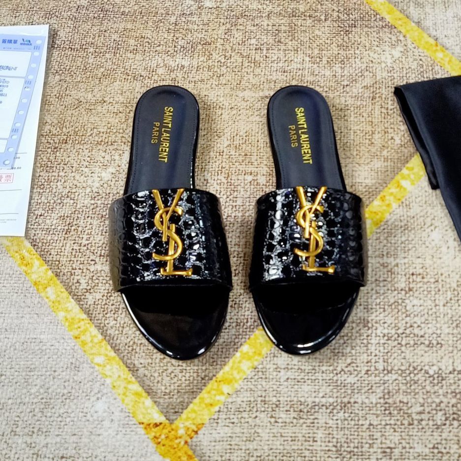 classic gold signature flat slippers classic gold signature flat slippers