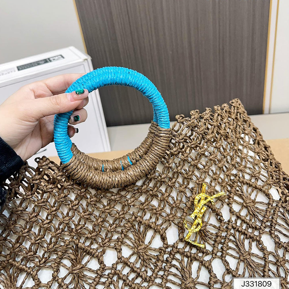 saint laurent yves saint laurent (ysl)louis vuitton (lv) woven tote bag 43x35cm