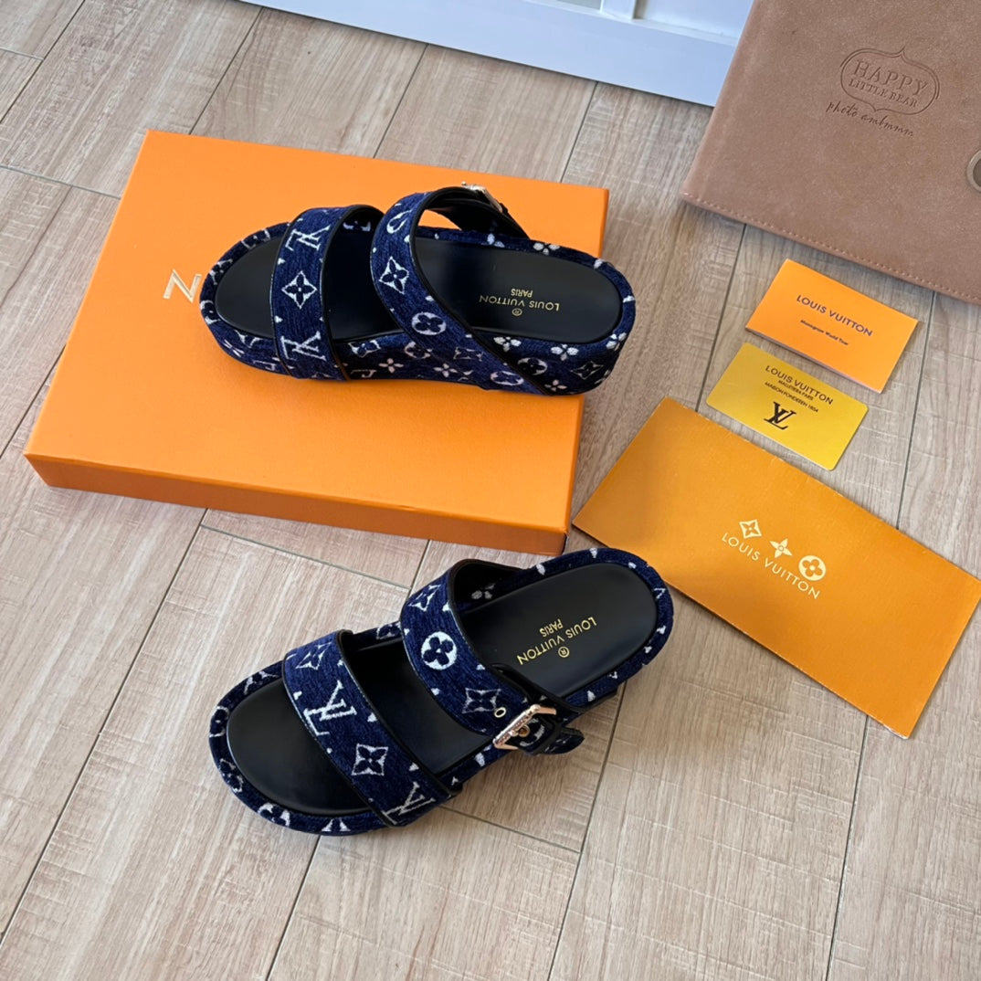 suede monogram thick soled slippers suede monogram thick soled slippers