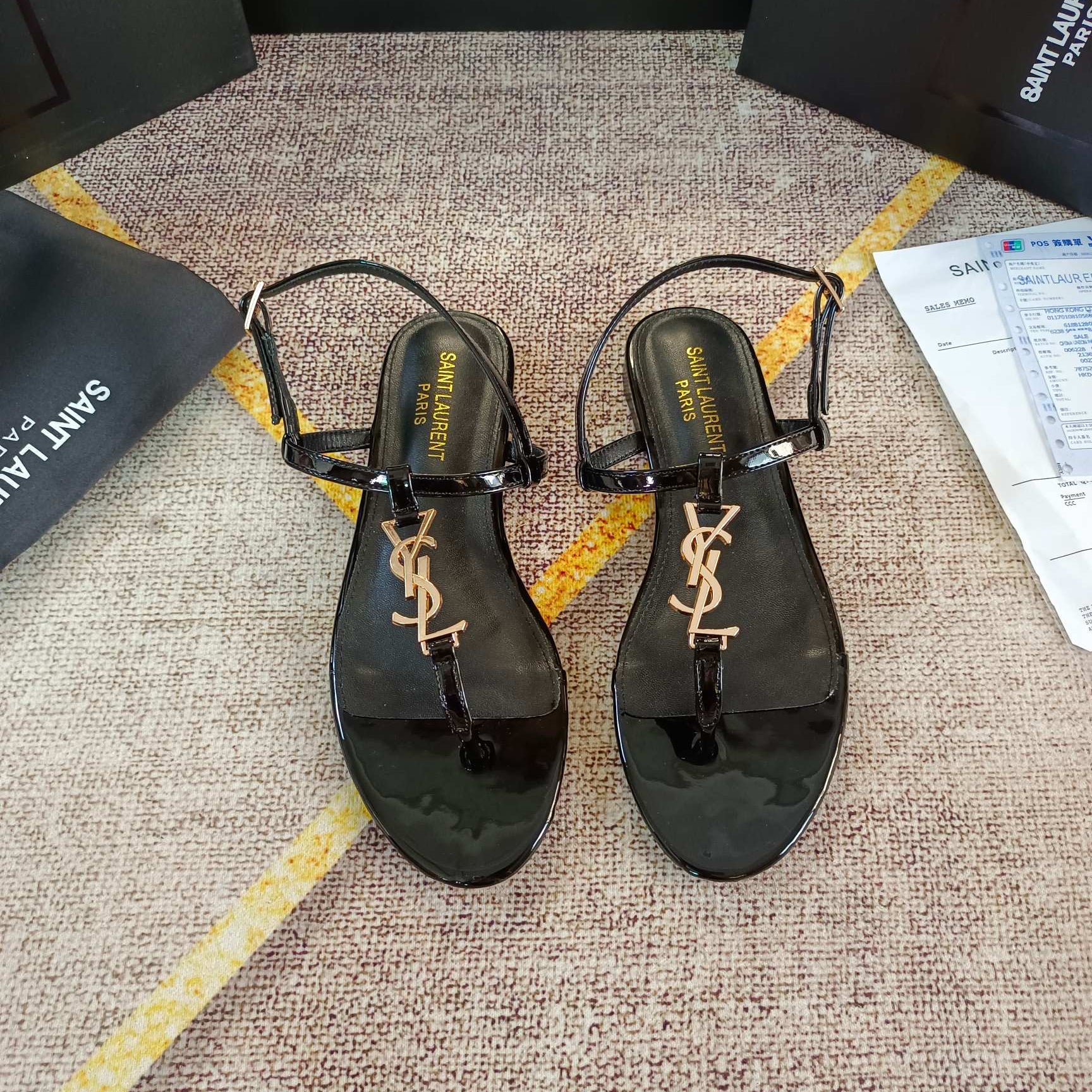 logo embellished leather slingback sandals