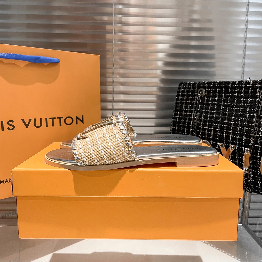 woven leather flat slippers woven leather flat slippers