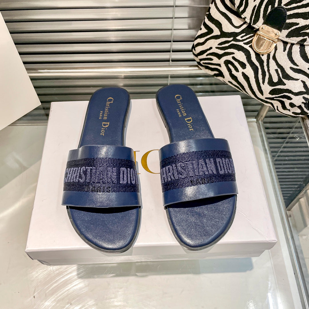 solid colors calfskin and embroidered cotton slippers solid colors calfskin and embroidered cotton slippers