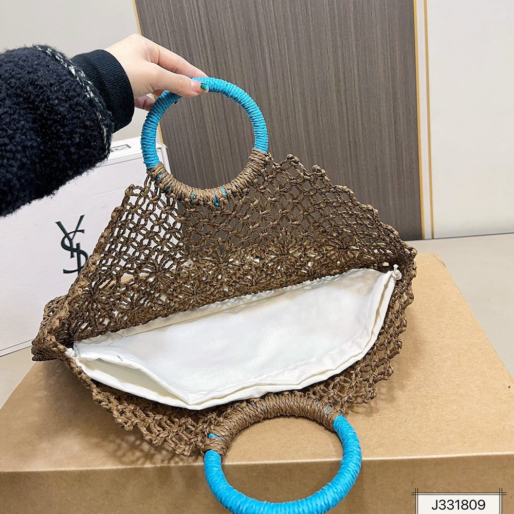 saint laurent yves saint laurent (ysl)louis vuitton (lv) woven tote bag 43x35cm