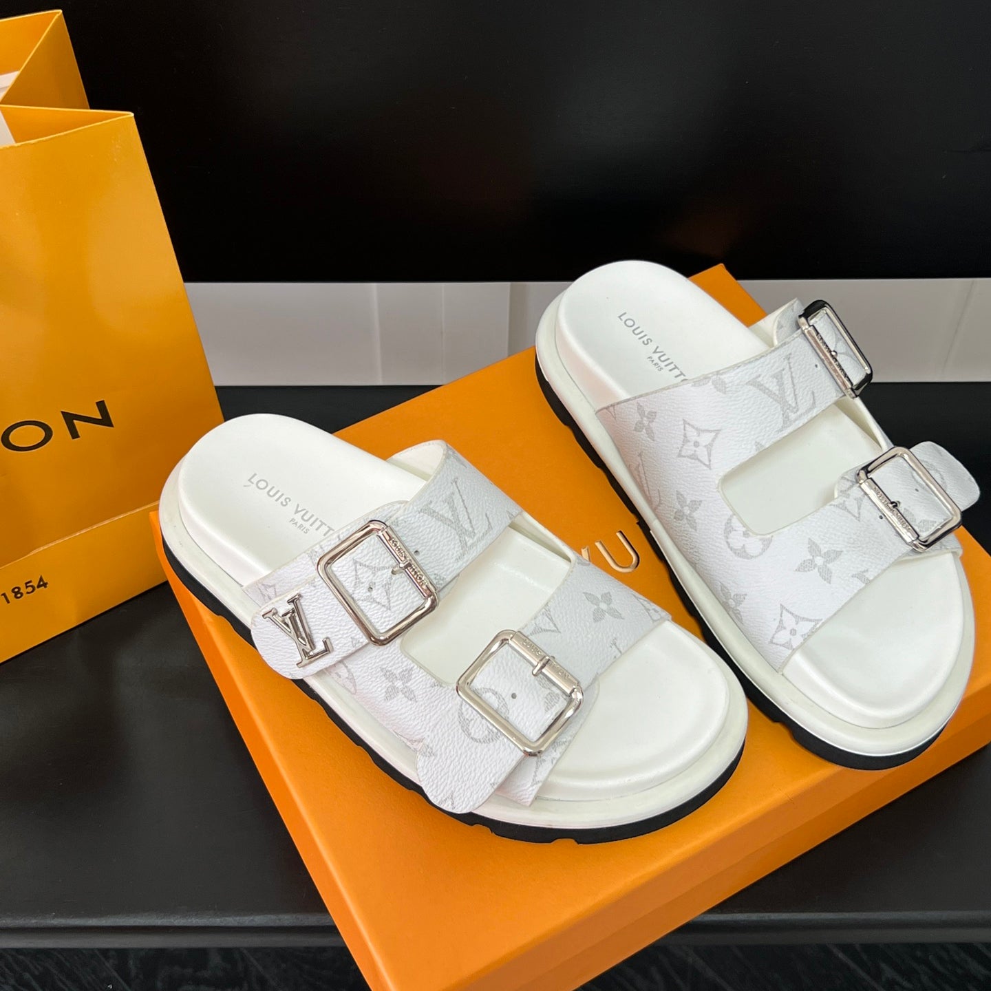 couple's monogram comfort sandals couple's monogram comfort sandals