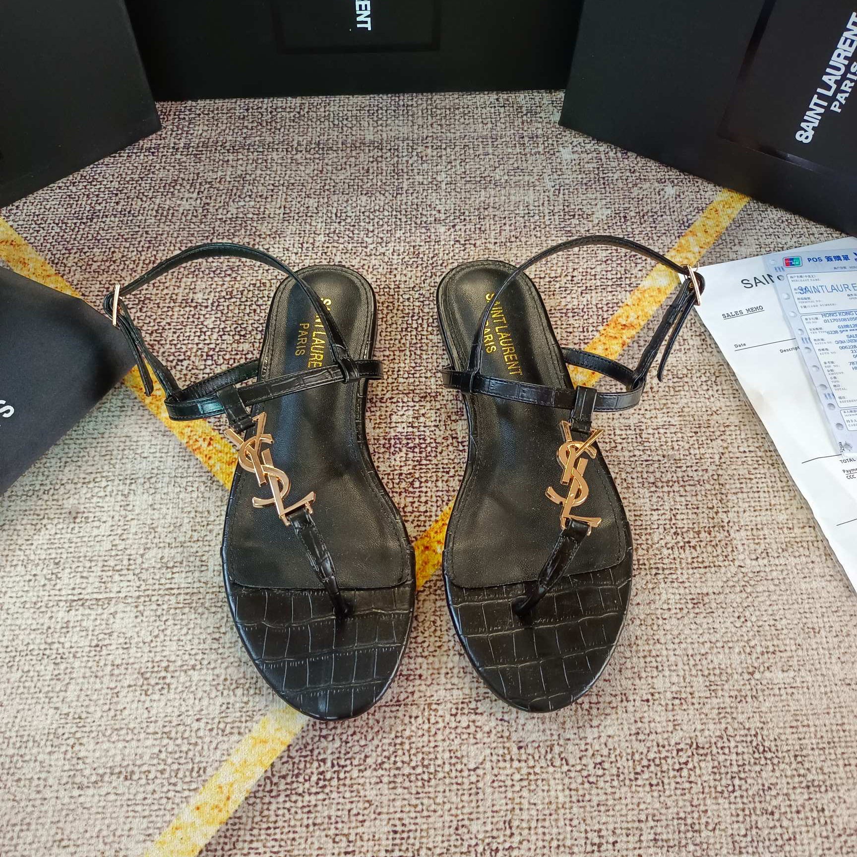 logo embellished leather slingback sandals