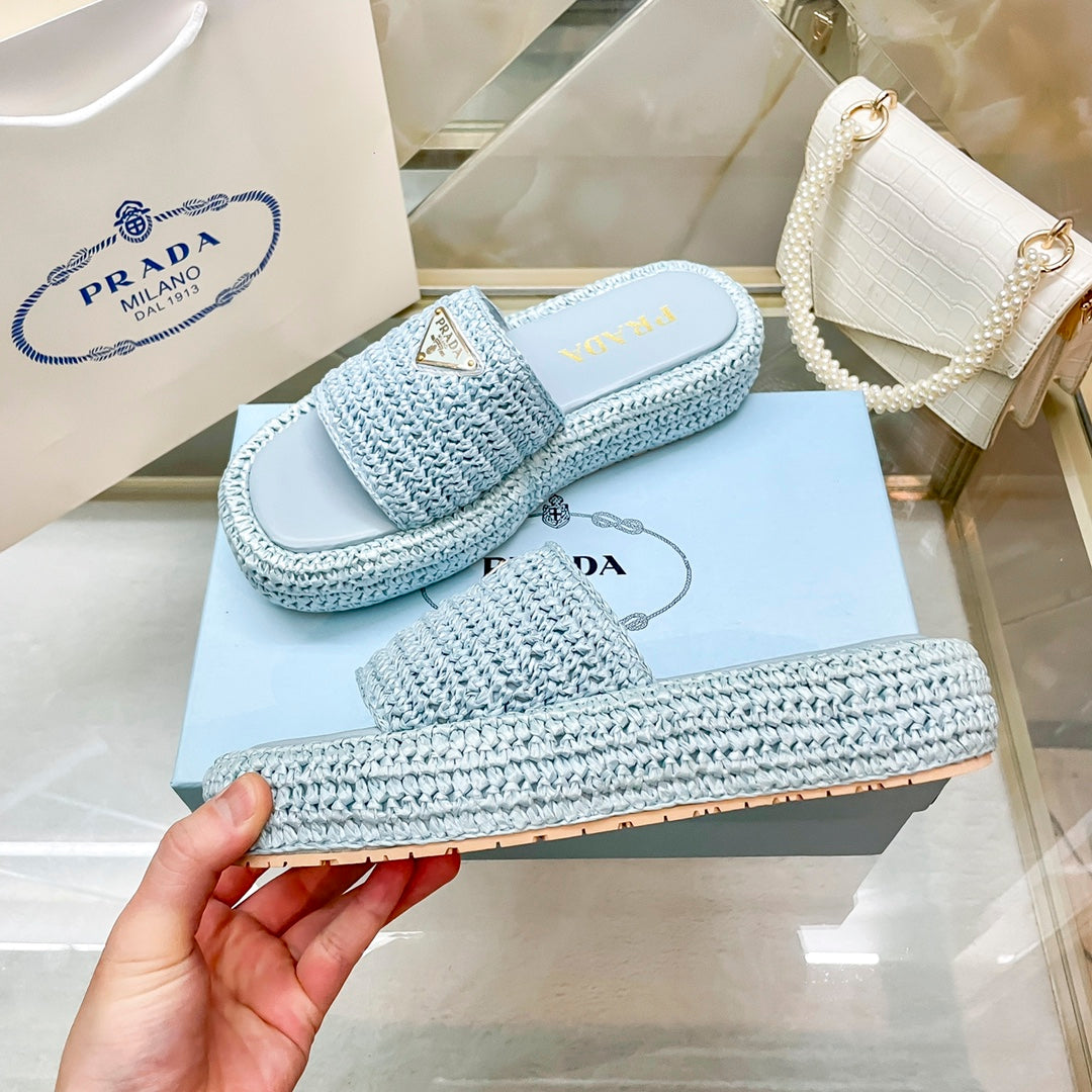 woven triangle logo slippers woven triangle logo slippers
