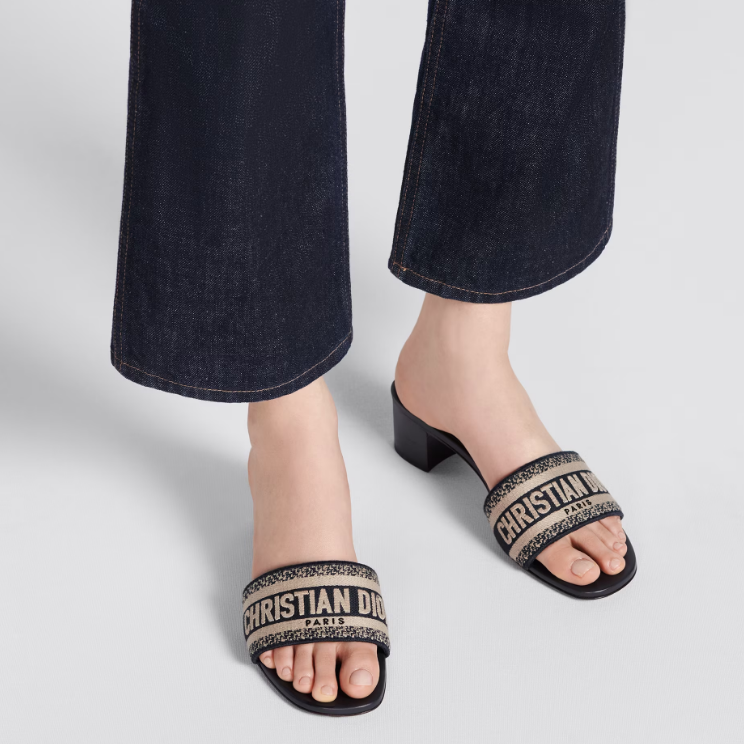 embroidered block heel slippers embroidered block heel slippers