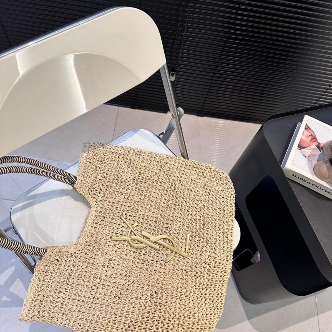 saint laurent yves saint laurent (ysl)louis vuitton (lv) raffia bag saint laurent yves saint laurent (ysl)louis vuitton (lv) raffia bag