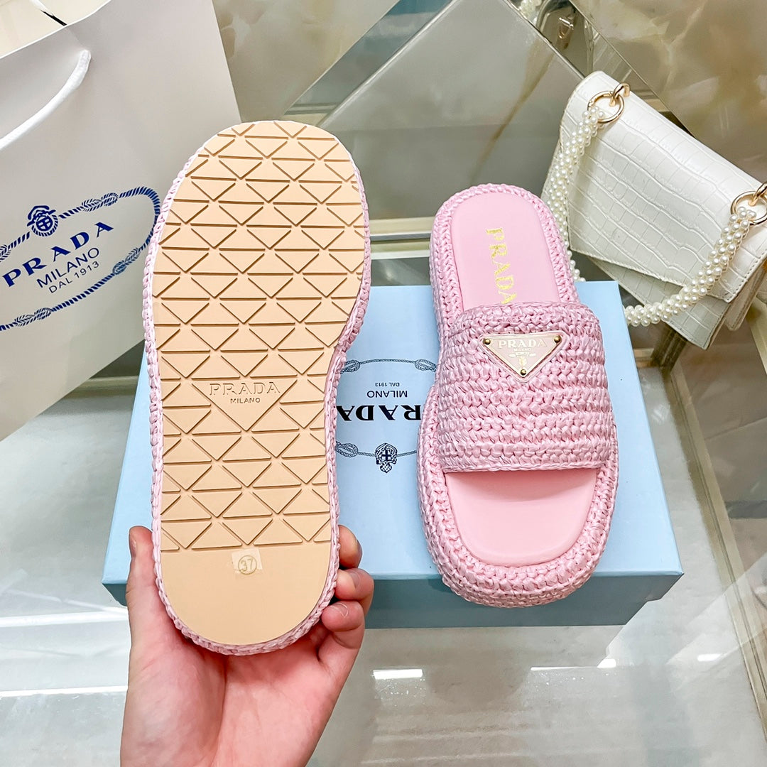 woven triangle logo slippers woven triangle logo slippers