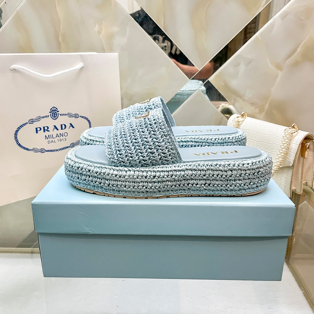 woven triangle logo slippers woven triangle logo slippers