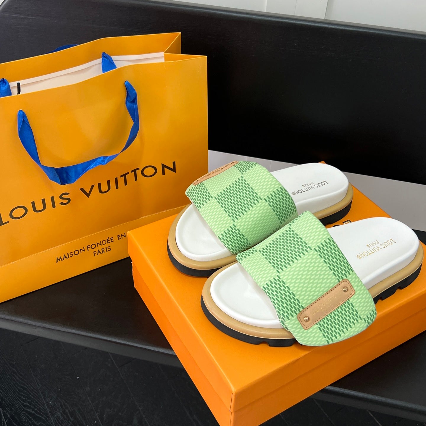 couple's checkerboard sandals couple's checkerboard sandals