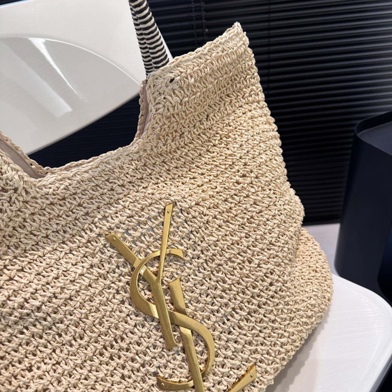 saint laurent yves saint laurent (ysl)louis vuitton (lv) raffia bag saint laurent yves saint laurent (ysl)louis vuitton (lv) raffia bag