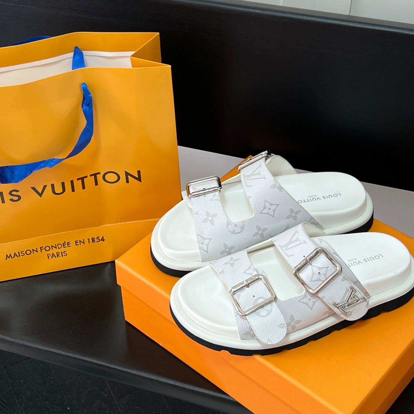 couple's monogram comfort sandals couple's monogram comfort sandals